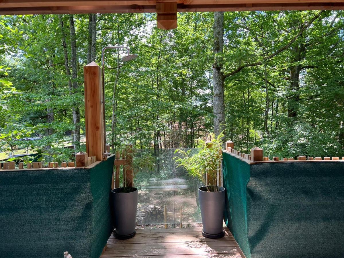 Charmante Cabane Dans Les Arbres Avec Jacuzzi Et Sauna Boismorand Ngoại thất bức ảnh